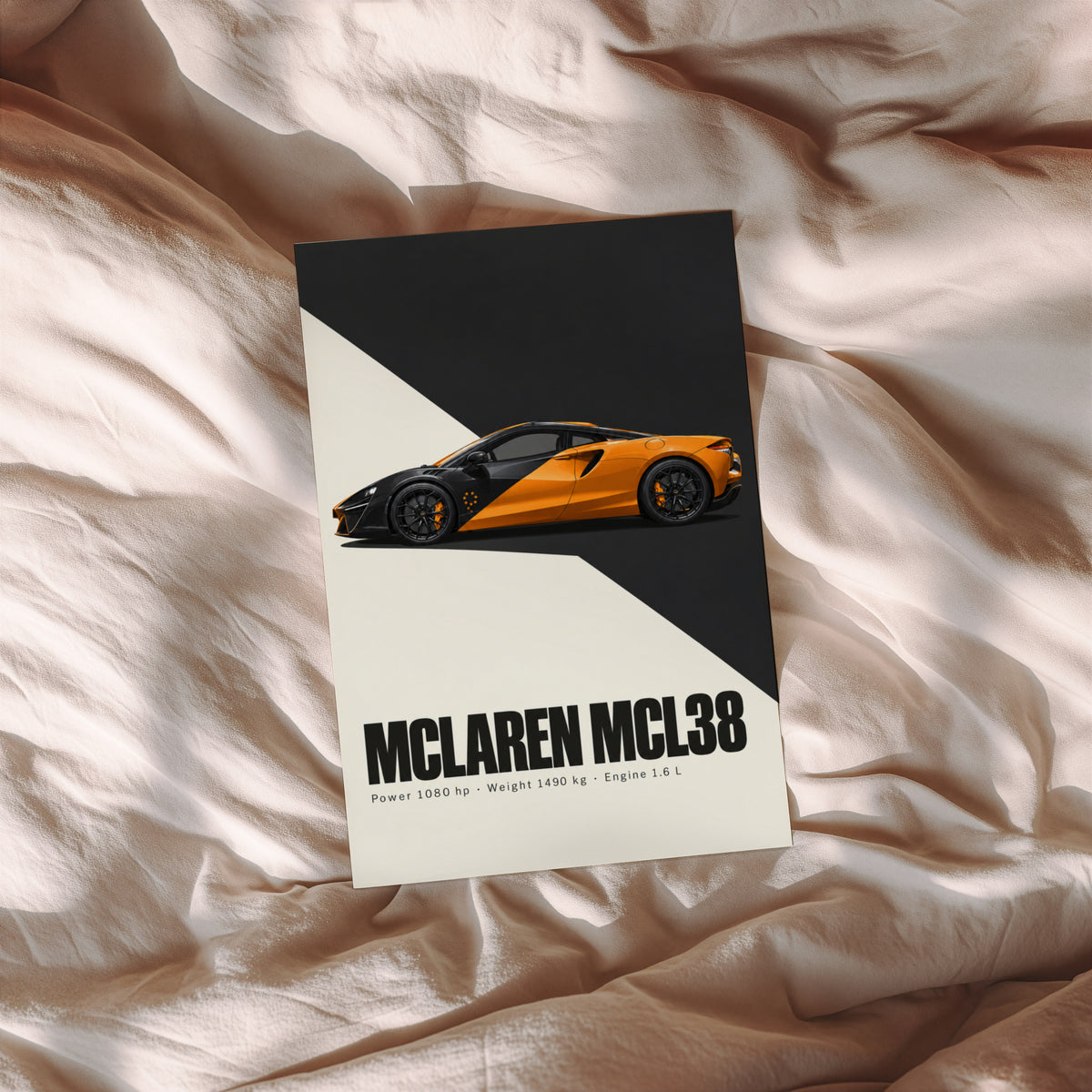 Vintage McLaren MCL38 Print, Supercar Wall Art