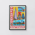 Vintage London Poster, Shard Southwark Print, Wall Art