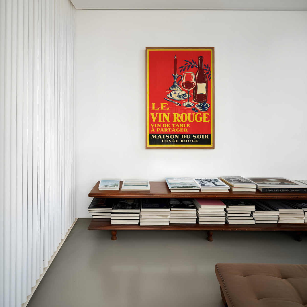 Vintage French Red Wine Print Poster, Kitchen Wall Art