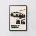 Vintage Bugatti Chiron Print, Supercar Wall Art
