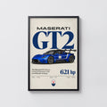 Vintage Maserati GT2 Print, Race Car Wall Art