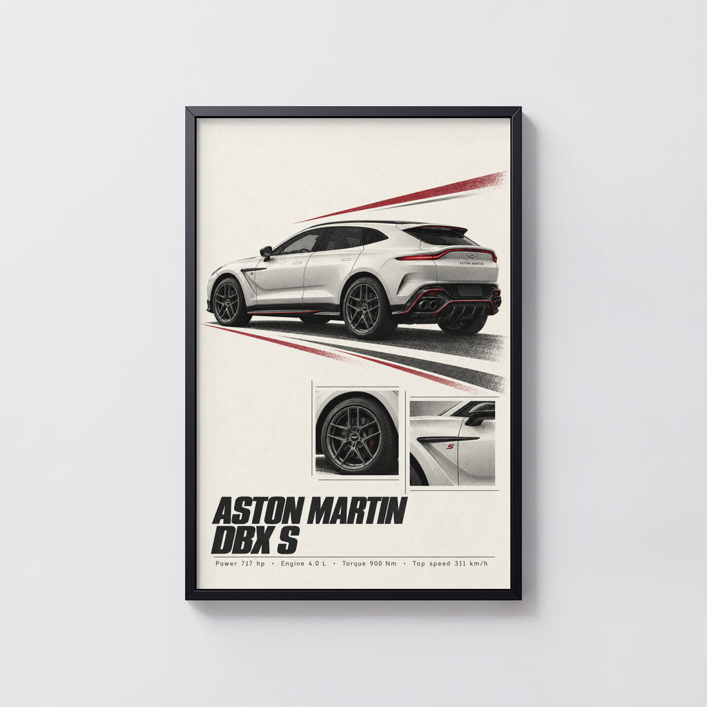 Vintage Aston Martin DBX S Print, Car Poster, Wall Art