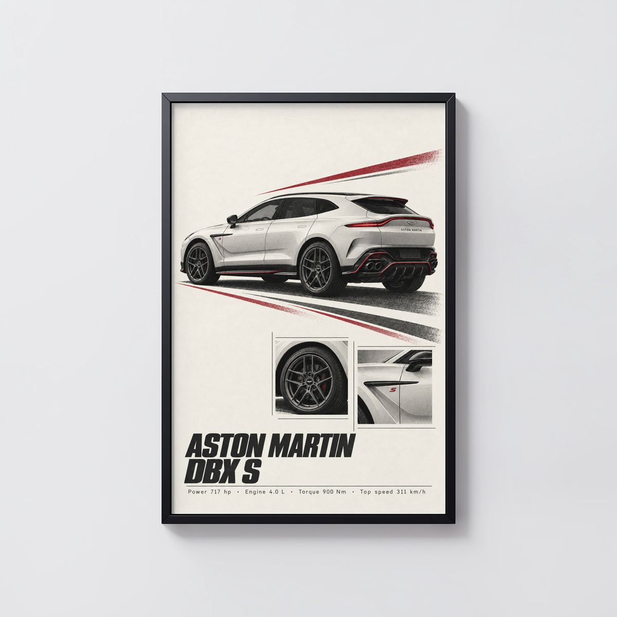 Vintage Aston Martin DBX S Print, Car Poster, Wall Art