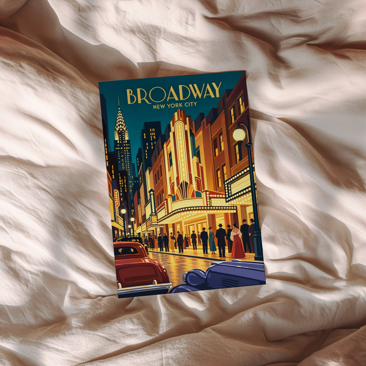 Vintage Broadway New York Poster, Art Deco Wall Art, Print