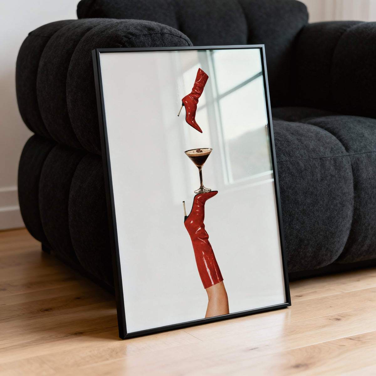 Vintage Espresso Martini Print Poster, Red Boot Art