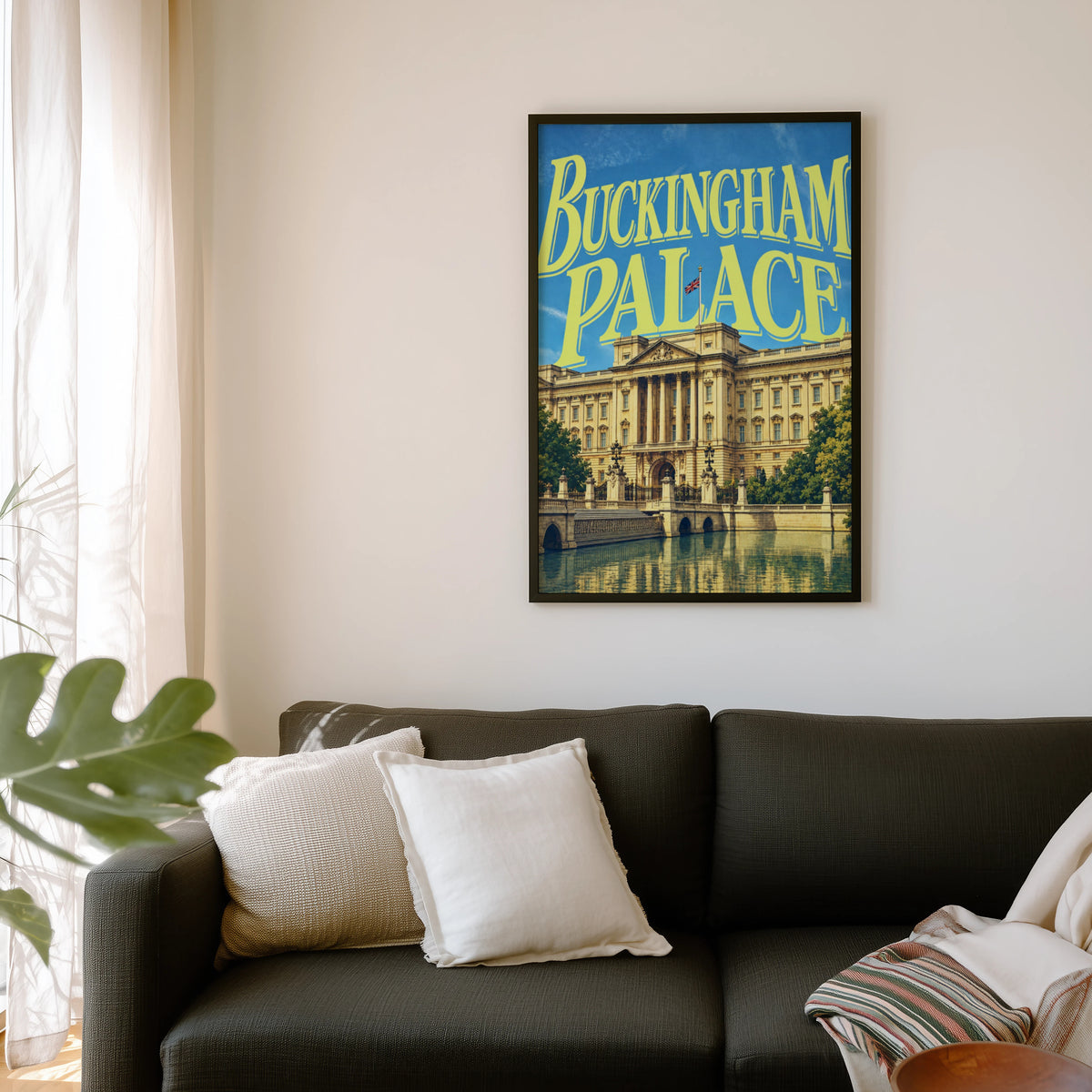 Vintage Buckingham Palace Poster, London Wall Art Print