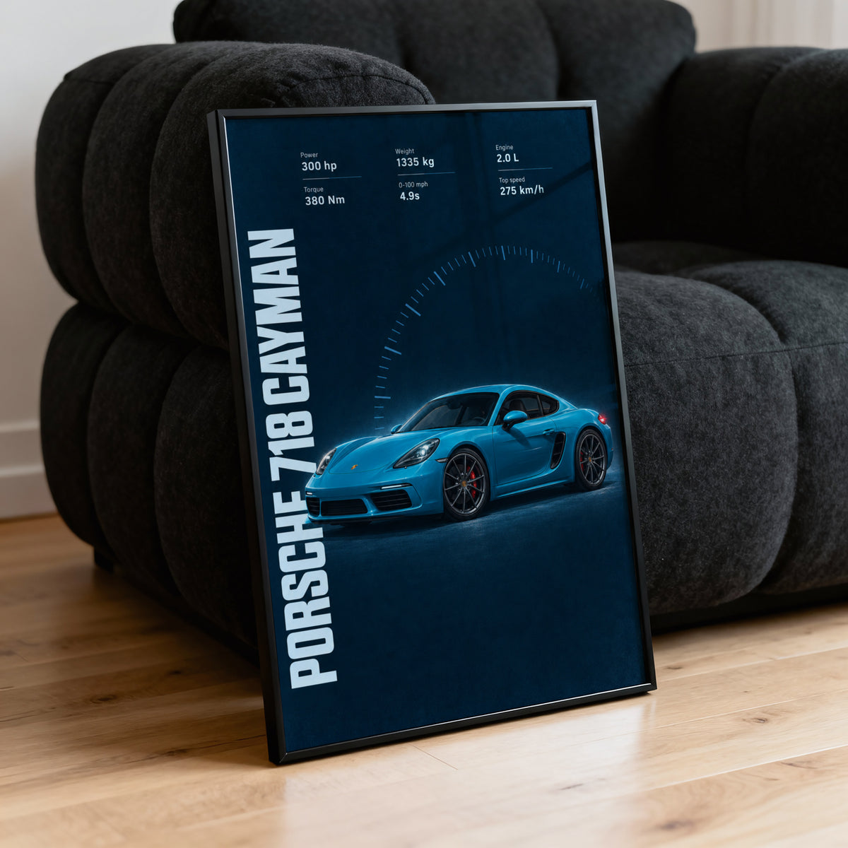Vintage Porsche 718 Cayman Print, Car Wall Art