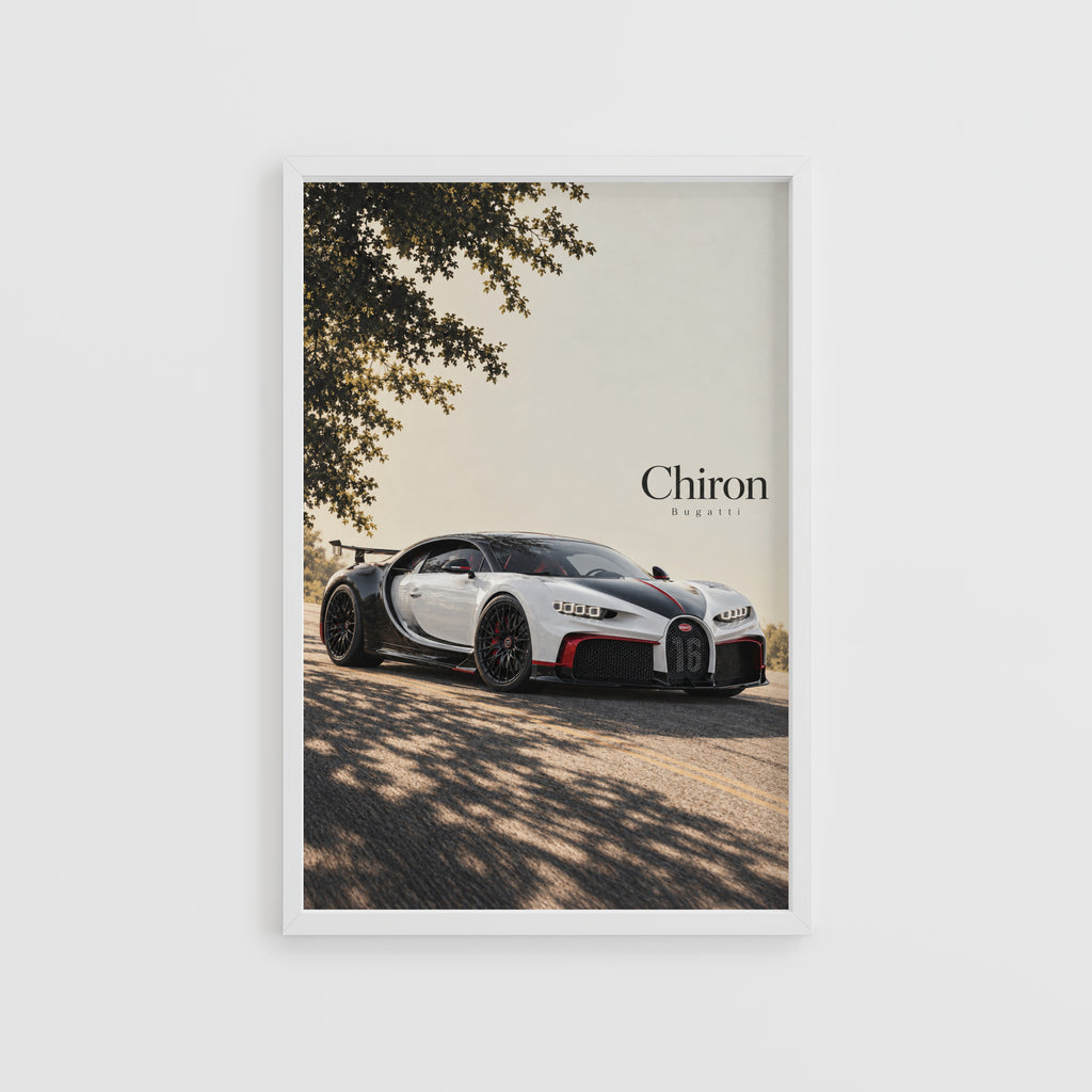 Vintage Bugatti Chiron Print, Hypercar Wall Art