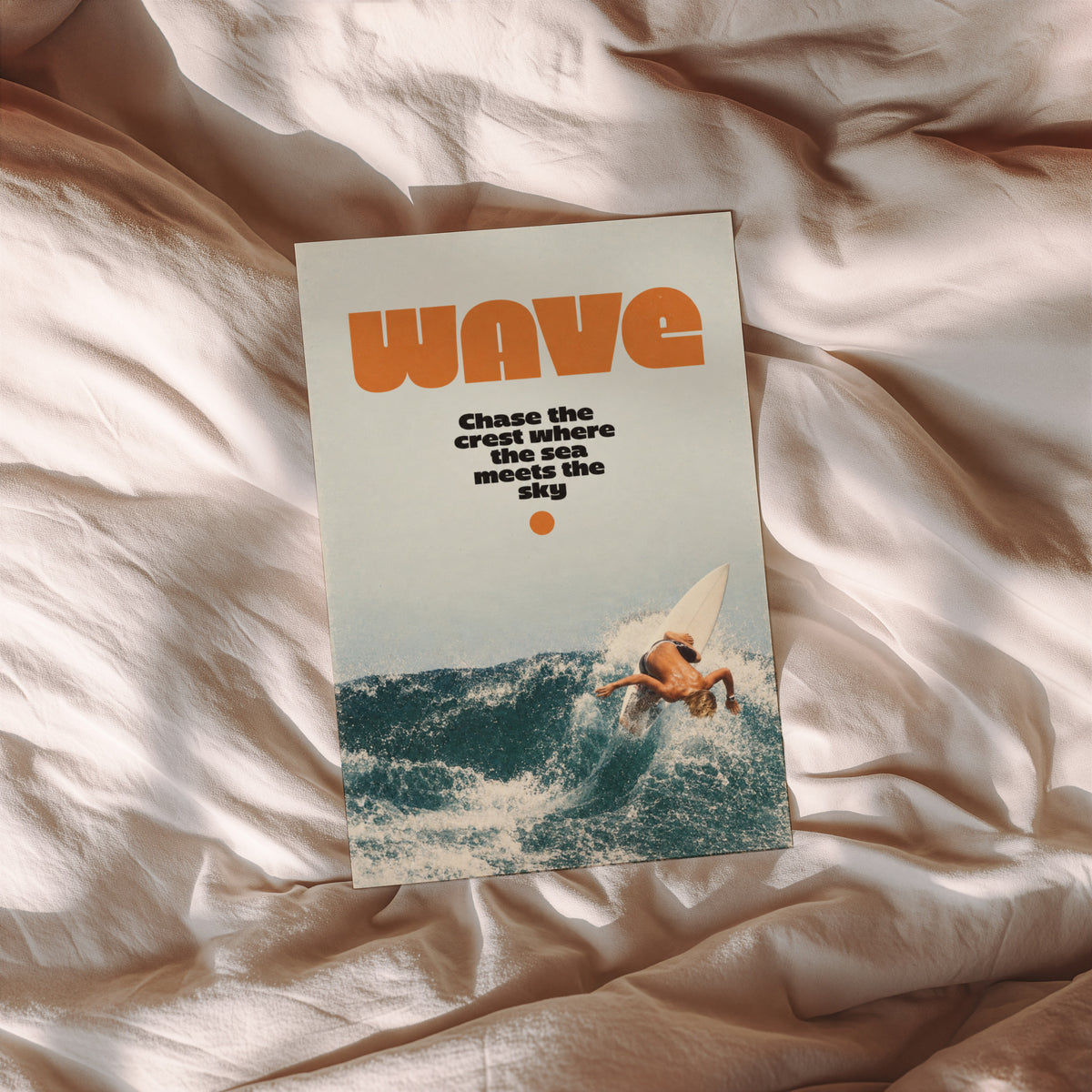 Vintage Surf Print, Retro Wave Poster, Surfer Wall Art