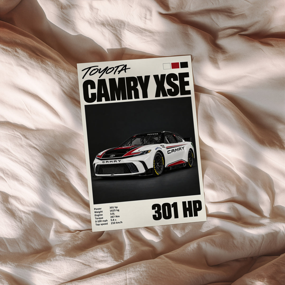 Vintage Toyota Camry Print, Racing Car Wall Art