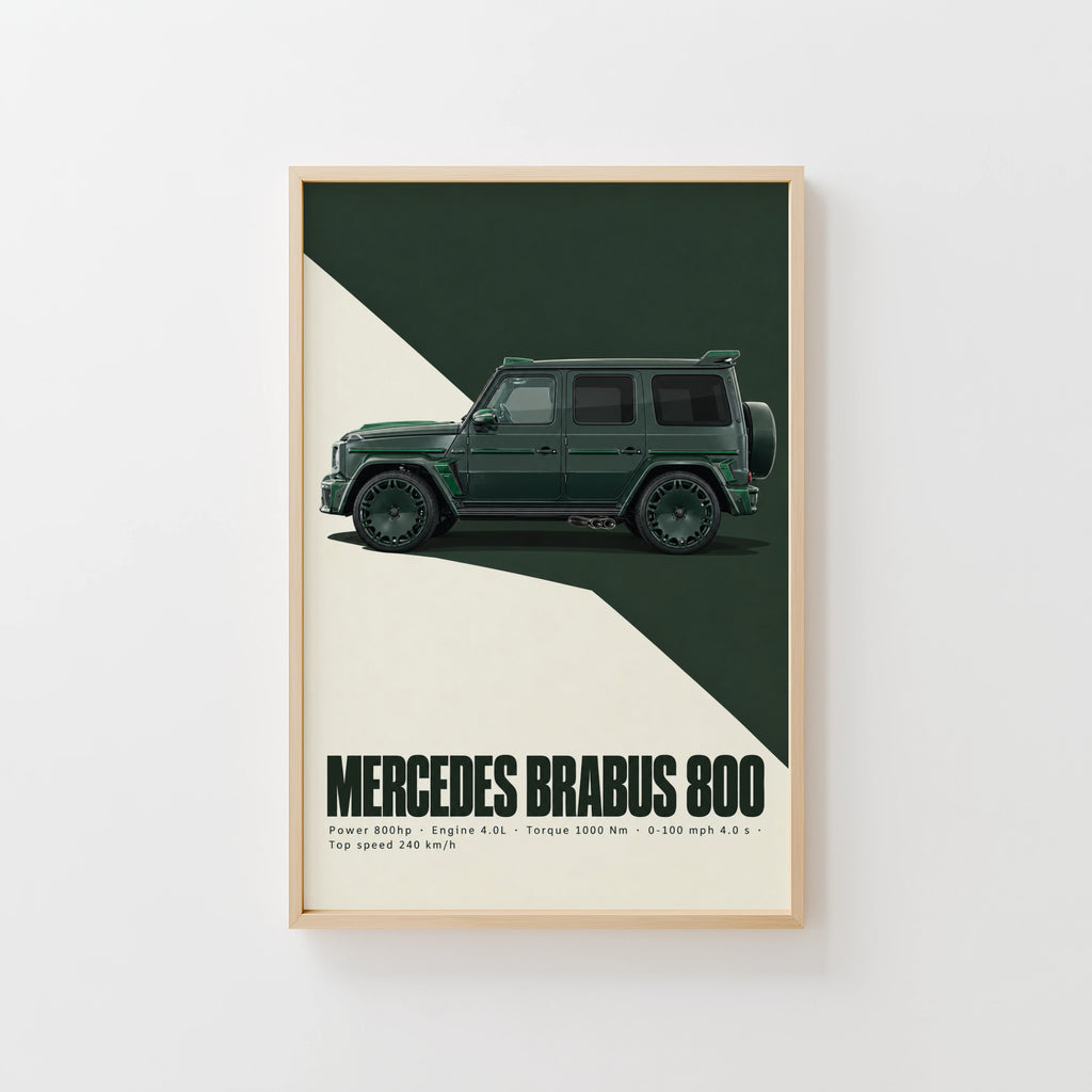 Vintage Mercedes Brabus 800 Print, Car Wall Art