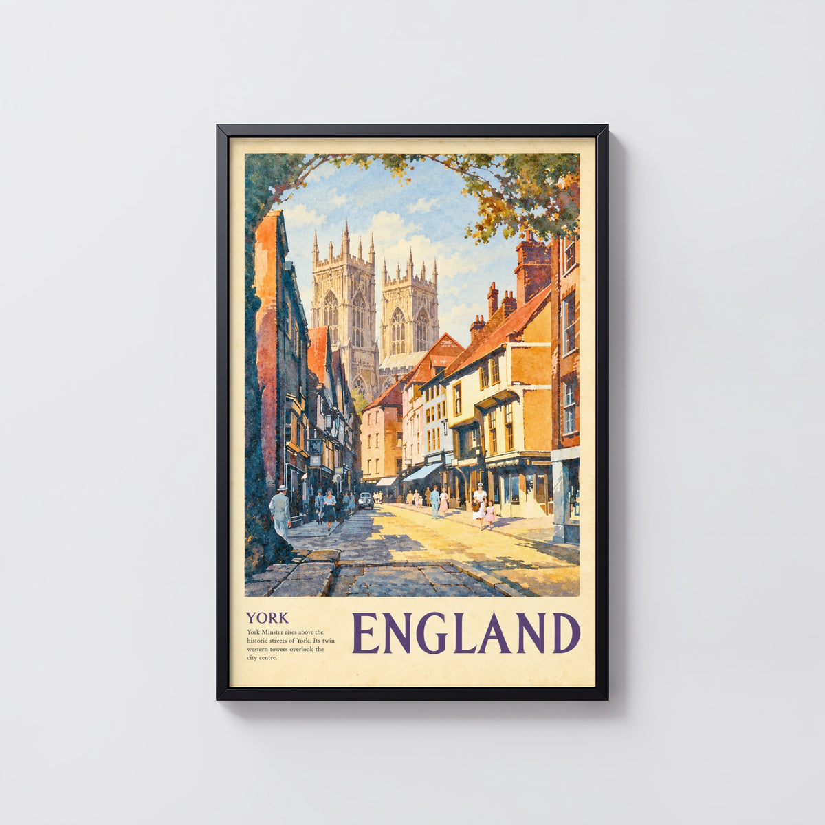 Vintage York Minster Poster, England Wall Art, Print