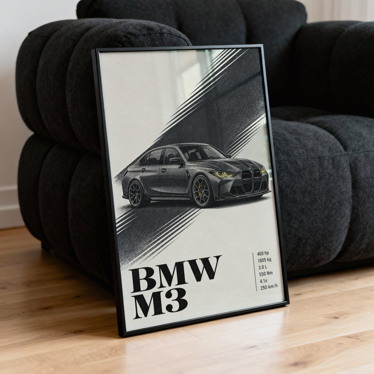 Vintage BMW M3 Car Print, Garage Wall Art