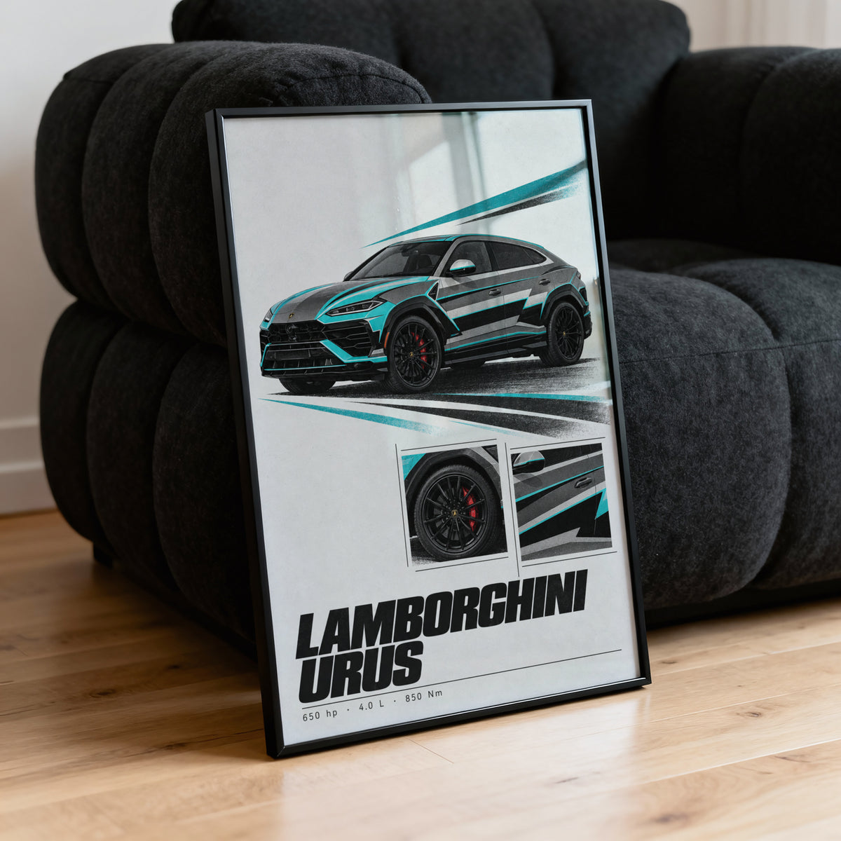 Vintage Lamborghini Urus Print, Car Wall Art