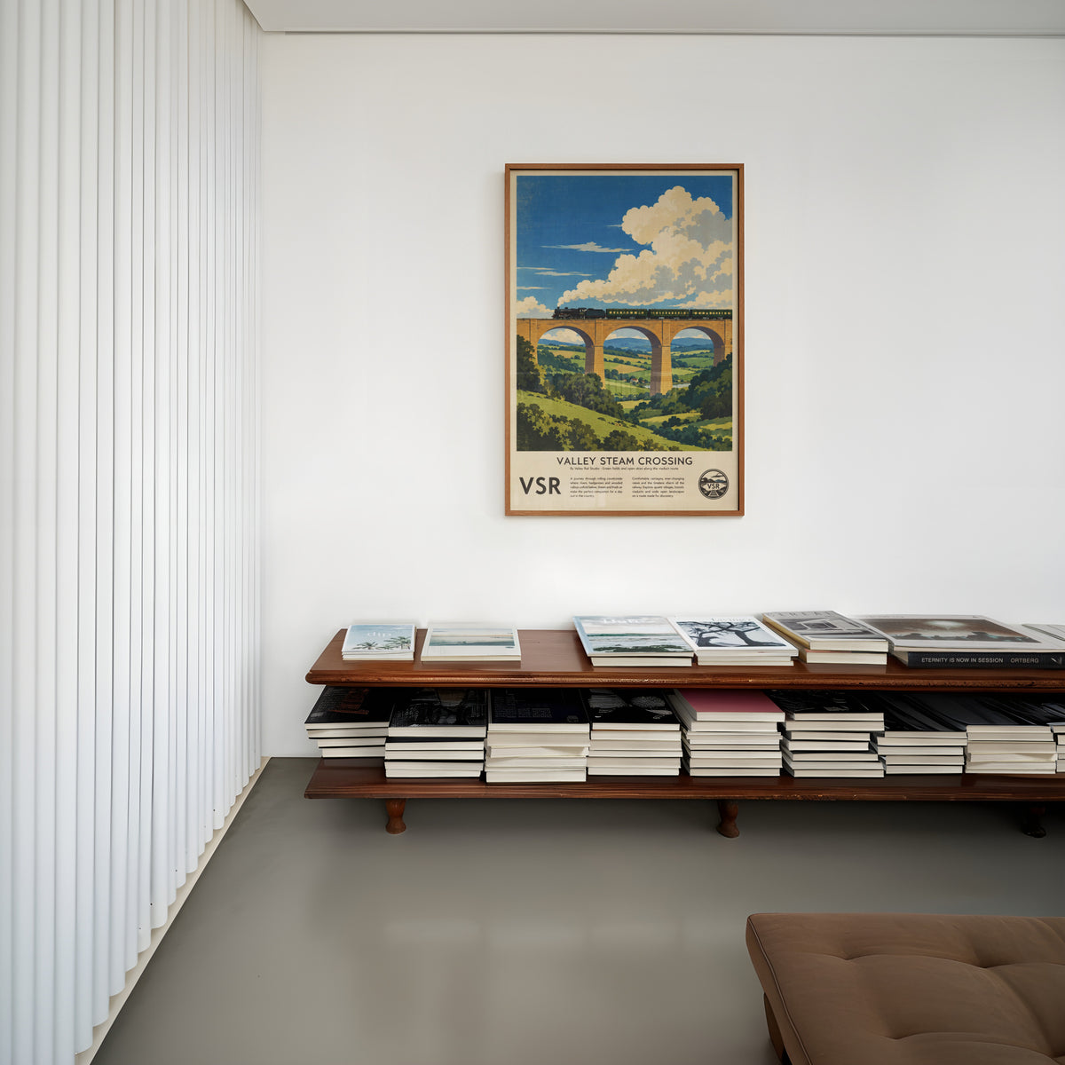 Vintage Steam Train Viaduct Print Poster, Countryside