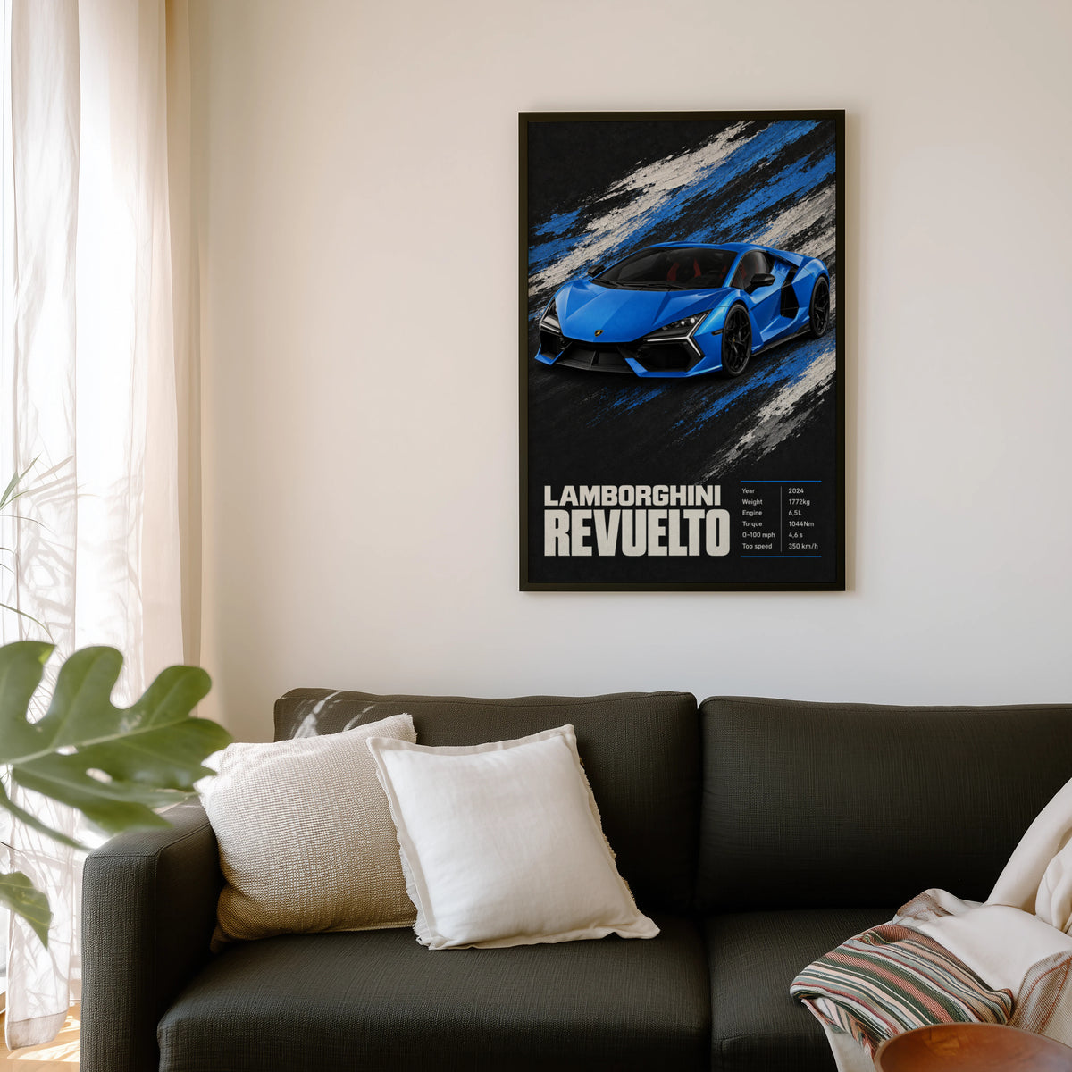 Vintage Lamborghini Revuelto Print, Car Wall Art