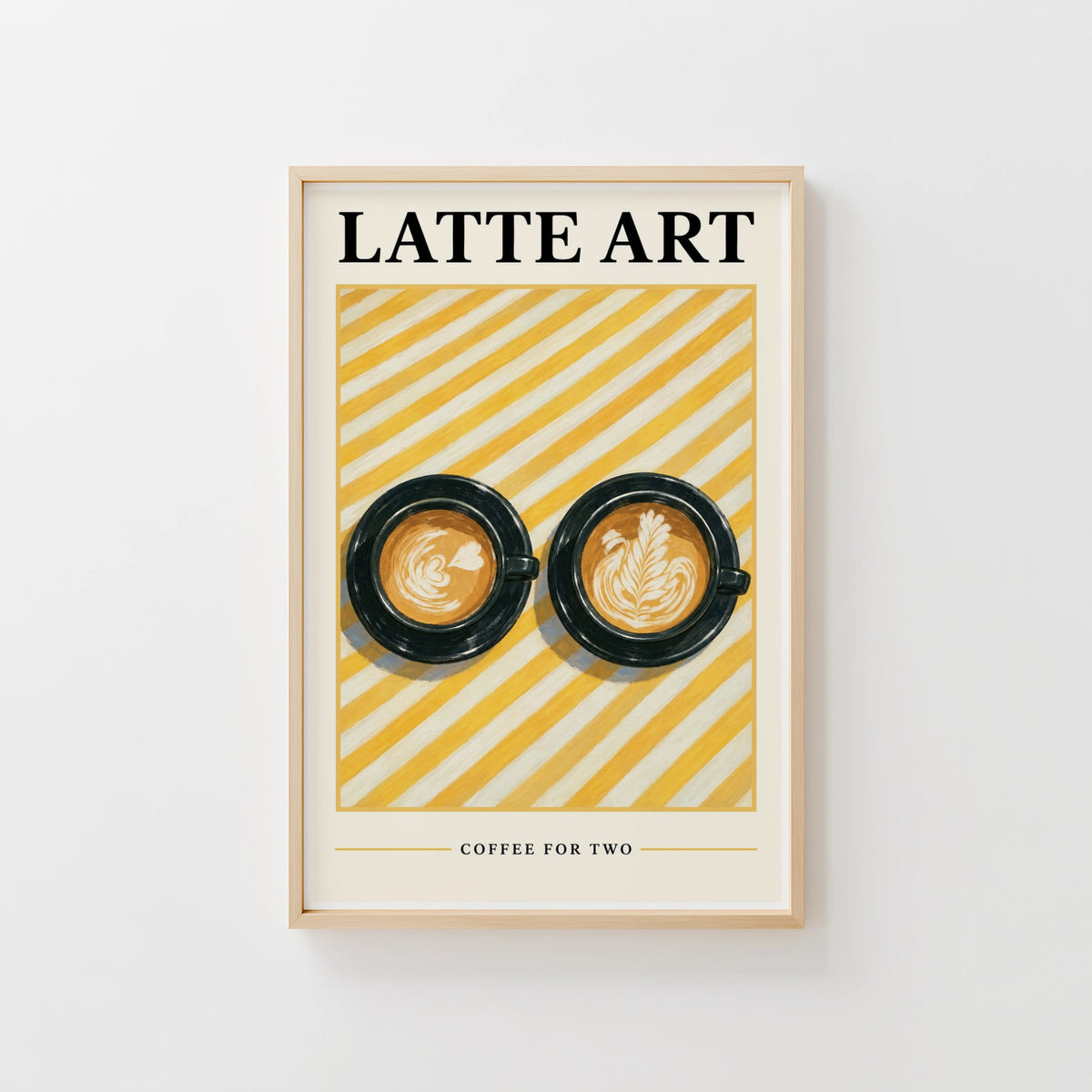 Vintage Latte Art Print and Poster, Coffee Wall Art