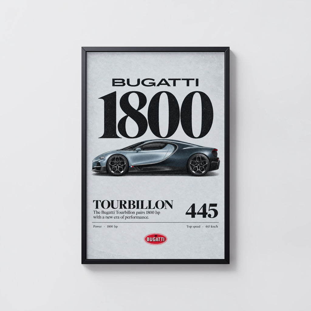 Vintage Bugatti Tourbillon Print, Car Wall Art