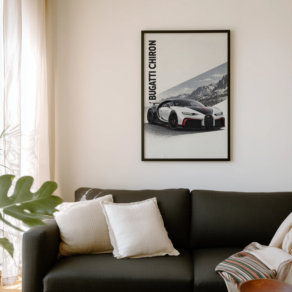 Vintage Bugatti Chiron Print, Supercar Wall Art