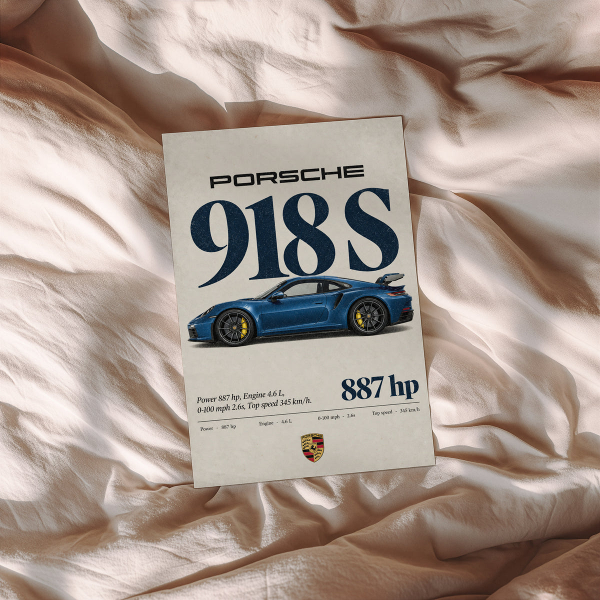 Vintage Porsche 918 S Print, Car Wall Art