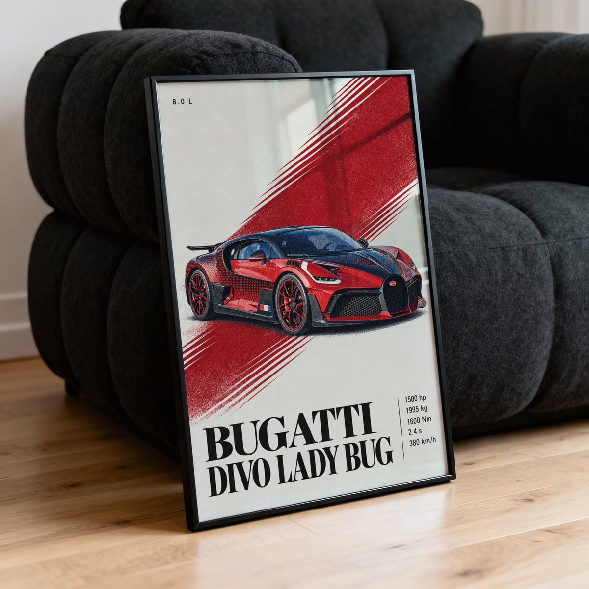 Vintage Bugatti Divo Print, Supercar Wall Art