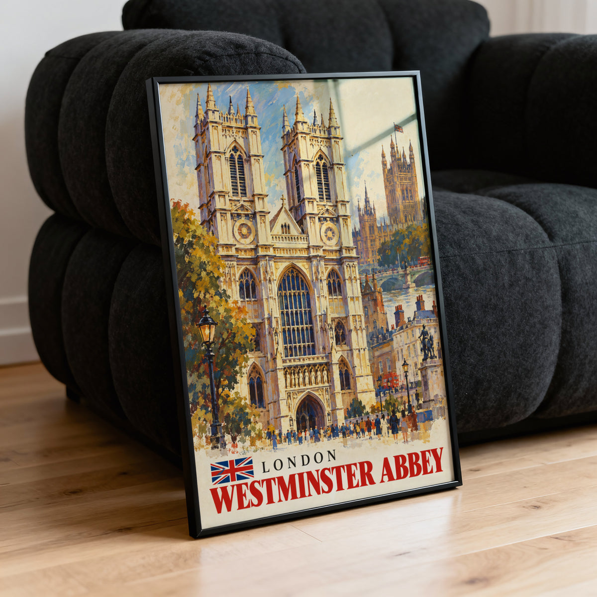Vintage Westminster Abbey Poster, London Wall Art Print