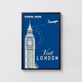 Vintage London Poster, Big Ben Wall Art, Travel Print