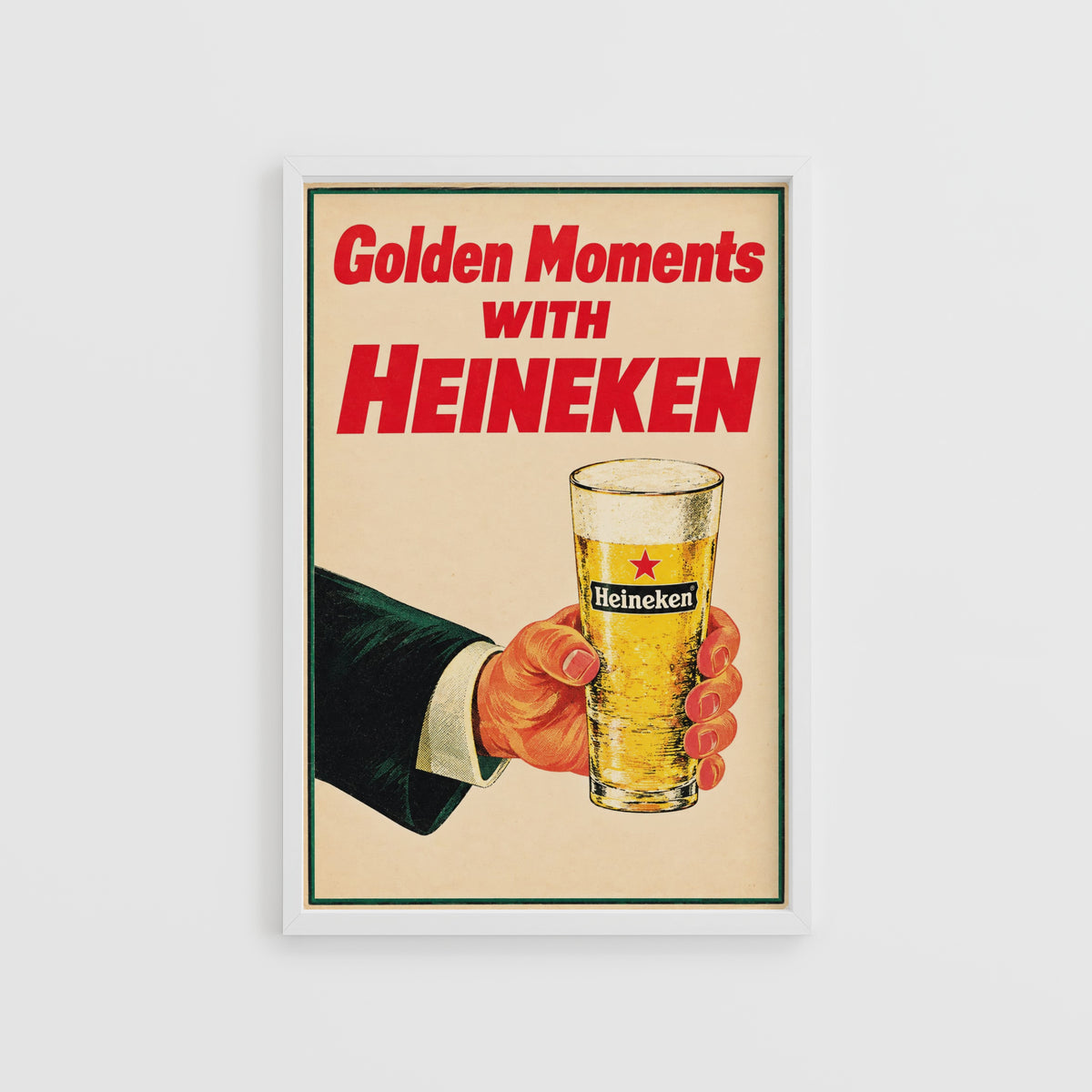 Vintage Heineken Beer Print, Poster, Pub Wall Art