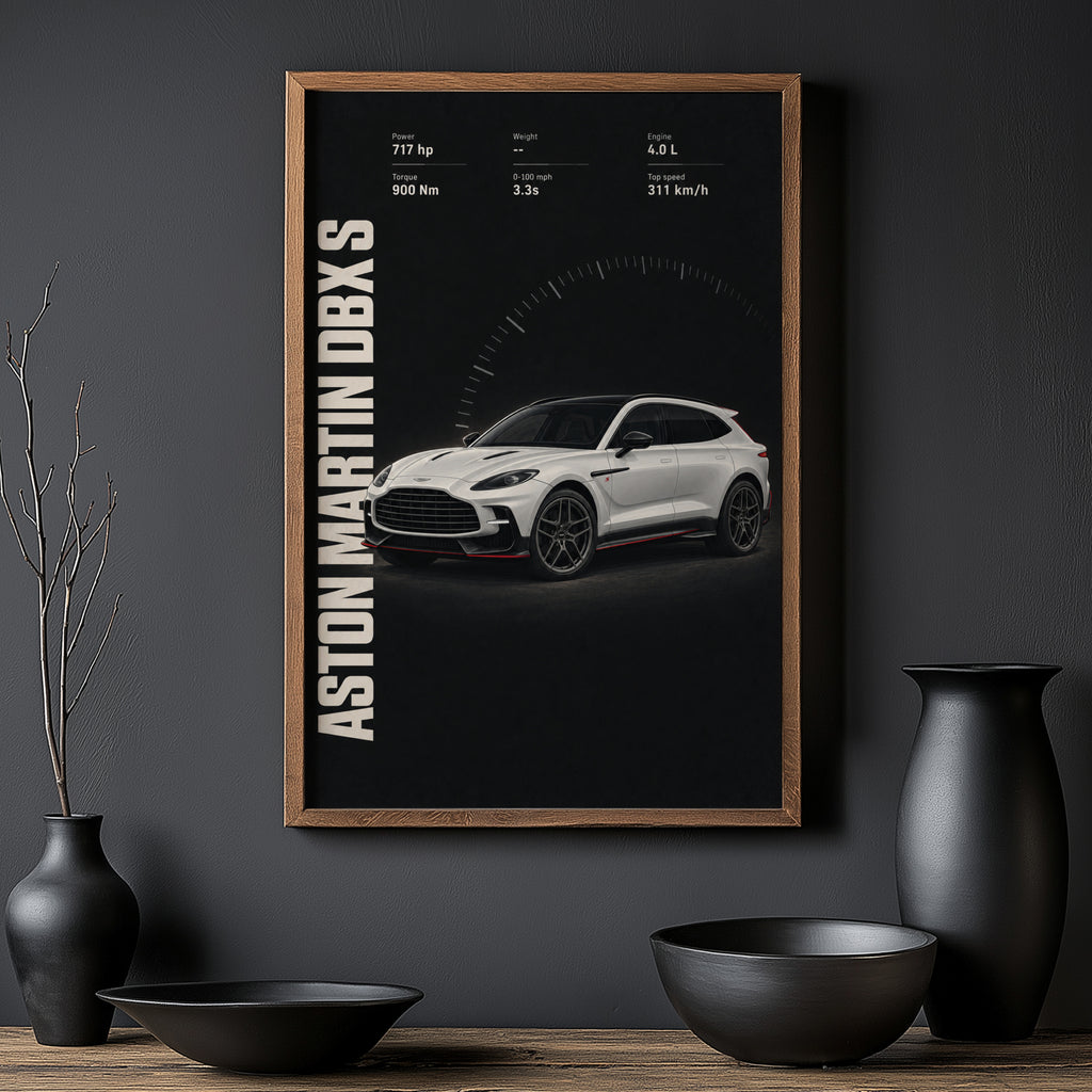 Vintage Aston Martin DBX S Print, Car Poster, Wall Art