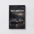 Vintage McLaren P1 Print, Supercar Wall Art