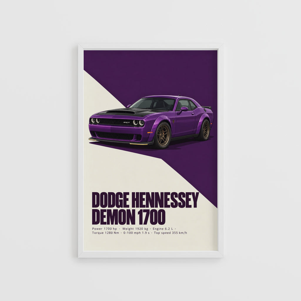 Vintage Dodge Demon Print, Muscle Car Wall Art