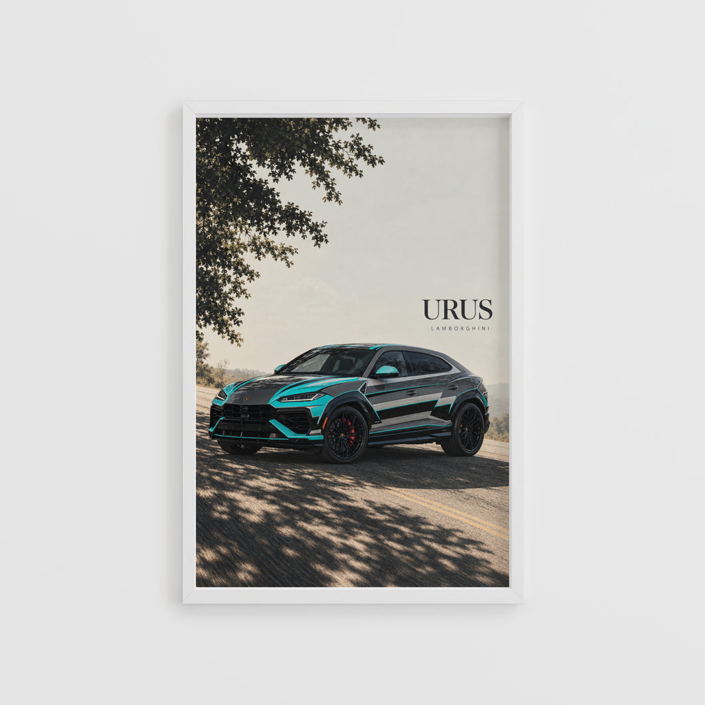 Vintage Lamborghini Urus Print, Supercar Wall Art