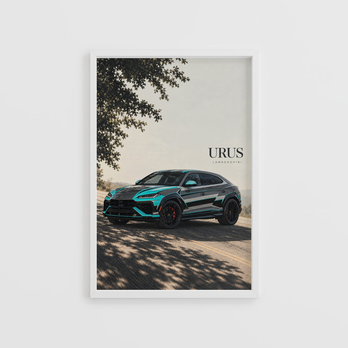 Vintage Lamborghini Urus Print, Supercar Wall Art