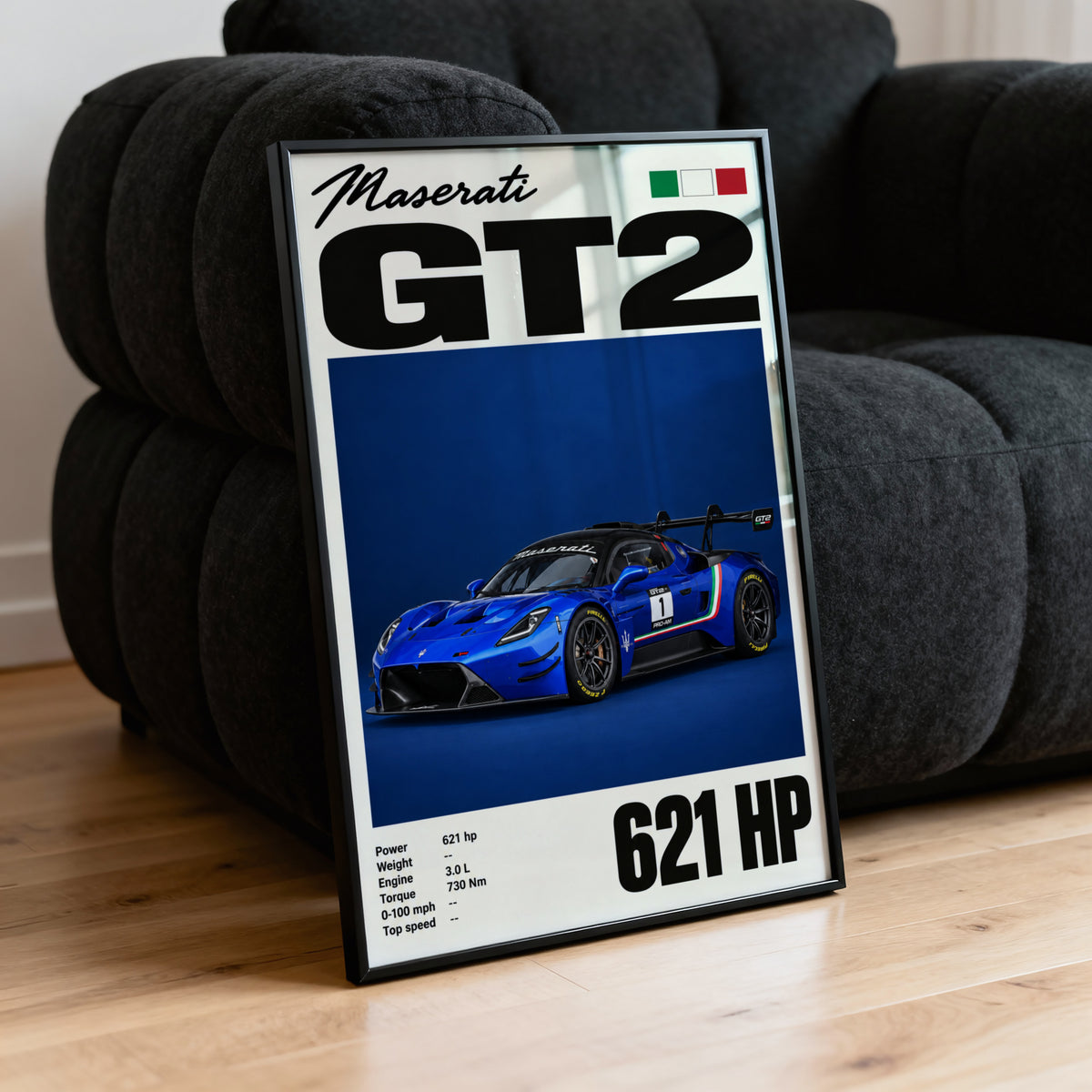 Vintage Maserati GT2 Print, Race Car Wall Art