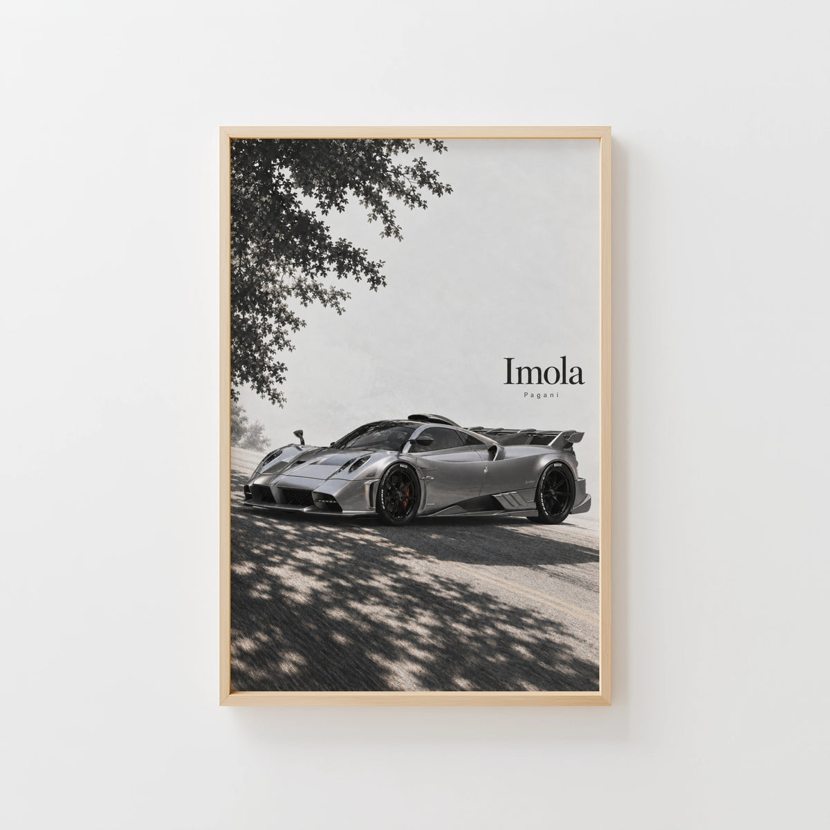 Vintage Pagani Imola Print, Supercar Wall Art
