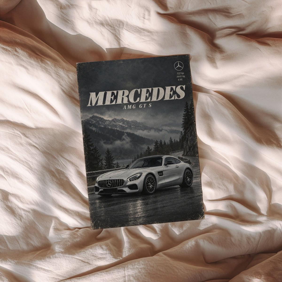 Vintage Mercedes AMG GT S Print, Car Wall Art