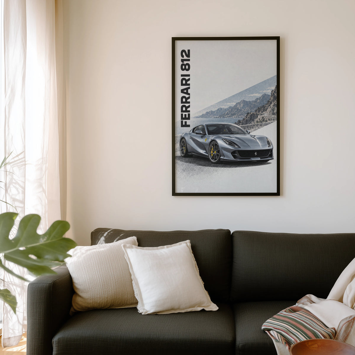Vintage Ferrari 812 Print, Supercar Wall Art