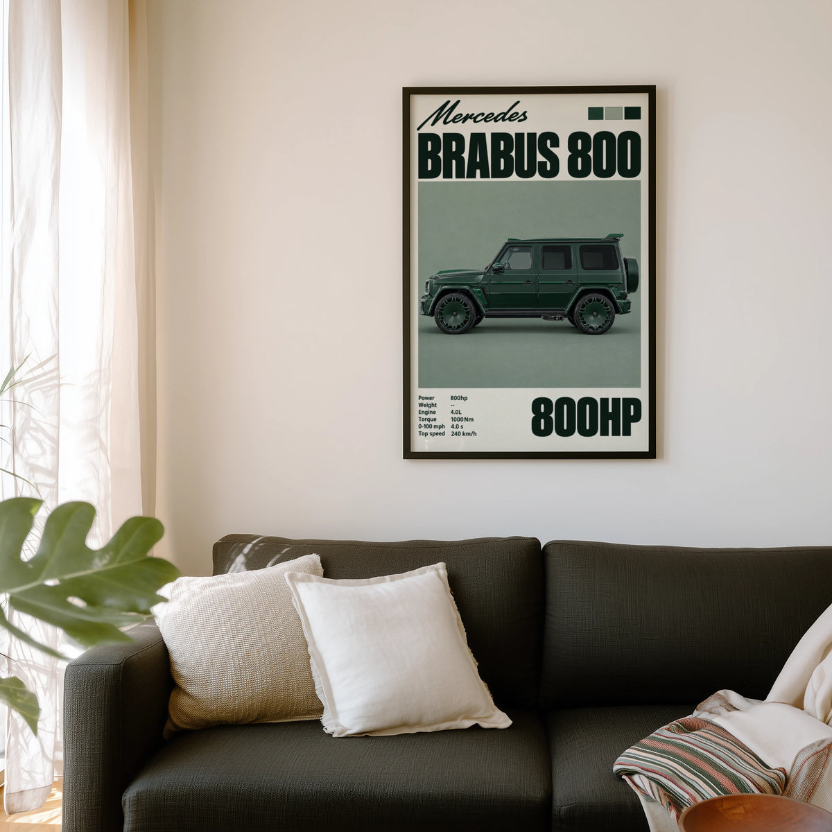 Vintage Mercedes Brabus 800 Print, Car Wall Art