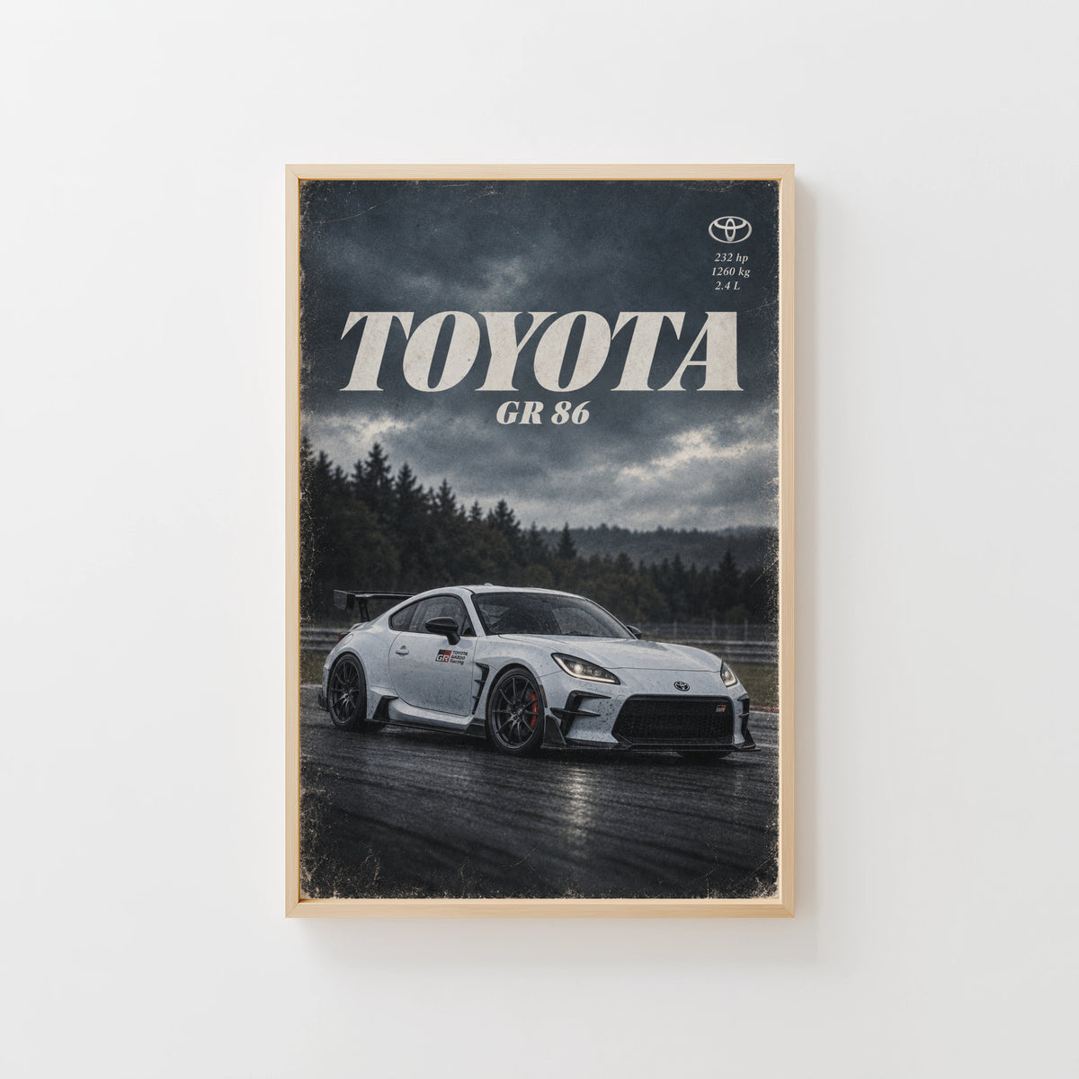 Vintage Toyota GR 86 Print, Car Poster, Wall Art
