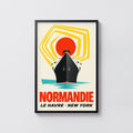 Vintage Normandie Ocean Liner Poster, Le Havre Print