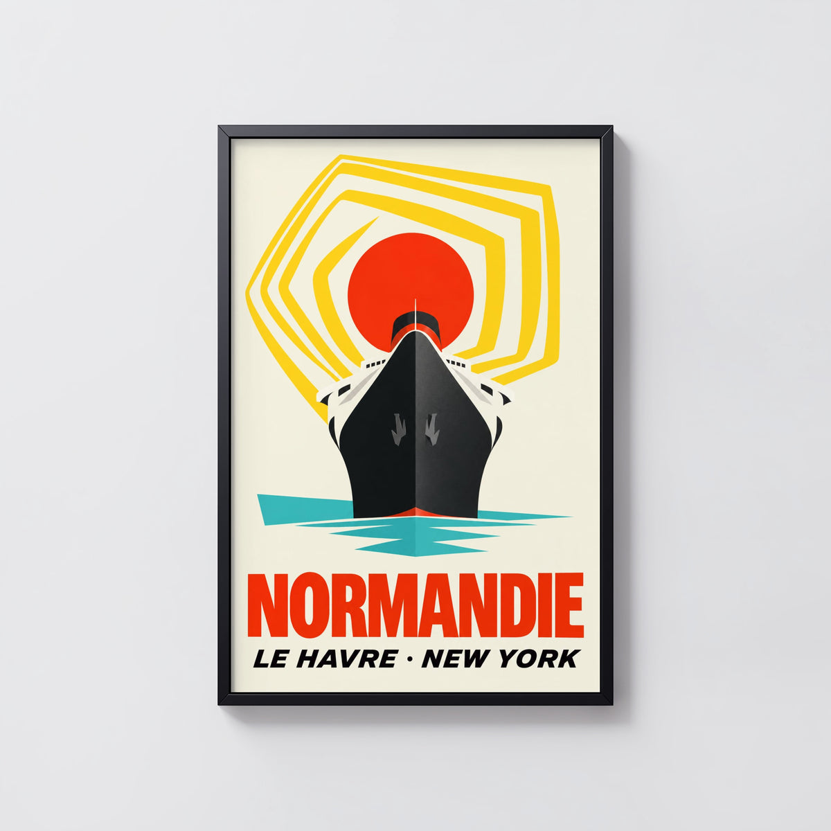 Vintage Normandie Ocean Liner Poster, Le Havre Print