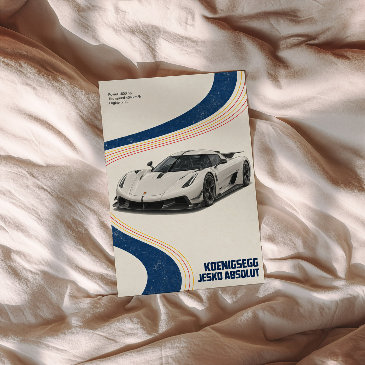 Vintage Koenigsegg Jesko Absolut Print, Car Art