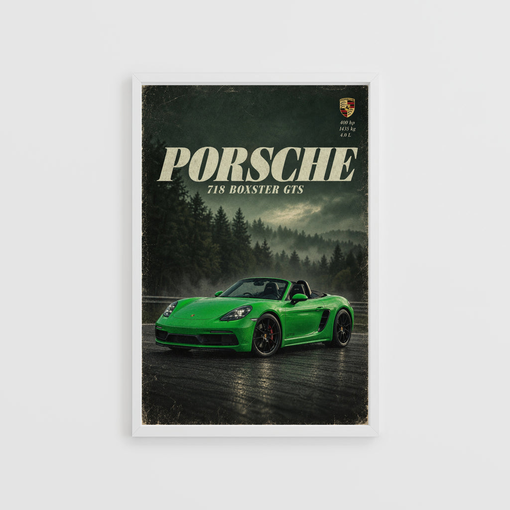 Vintage Porsche Boxster GTS Print, Car Wall Art