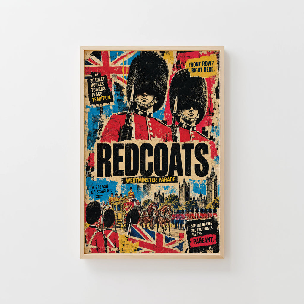 Vintage Redcoats Westminster Poster, London Wall Art Print