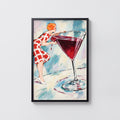 Vintage Wine Print Poster, Retro Cocktail Wall Art
