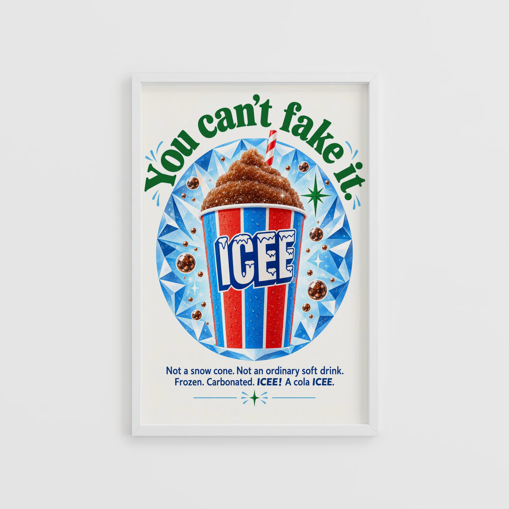 Vintage ICEE Cola Poster, Retro Diner Wall Art, Print