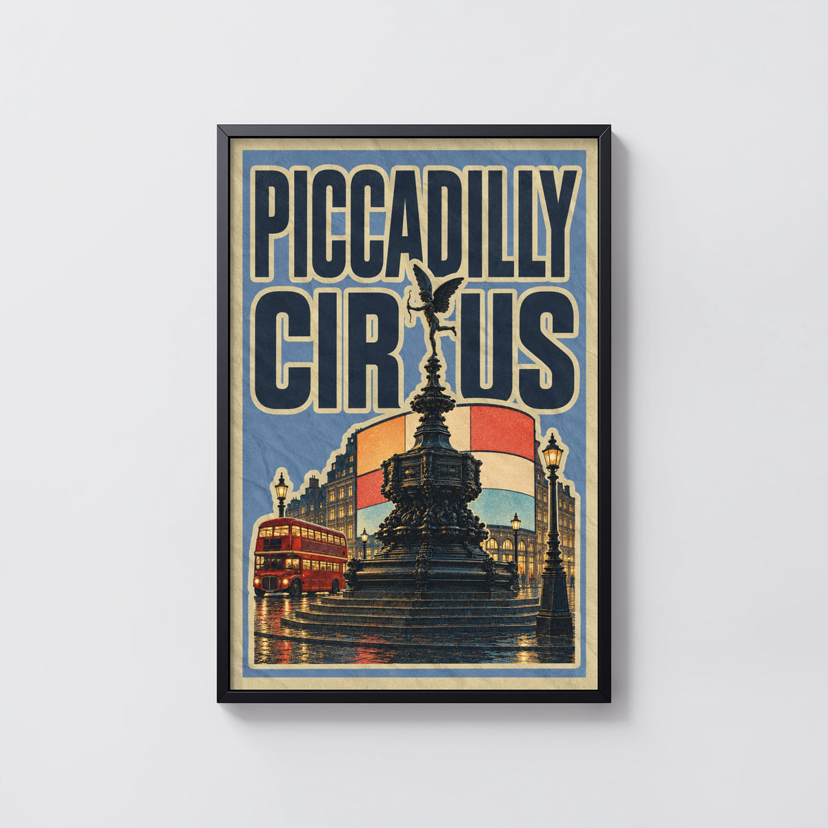 Vintage Piccadilly Circus Poster, London Wall Art, Print