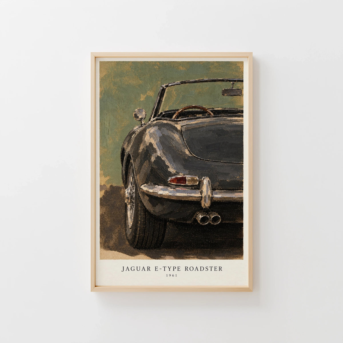 Vintage 1961 Jaguar E-Type Roadster Wall Art Print