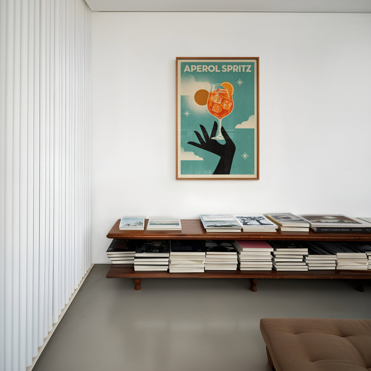 Vintage Aperol Spritz Print Poster, Retro Cocktail Art