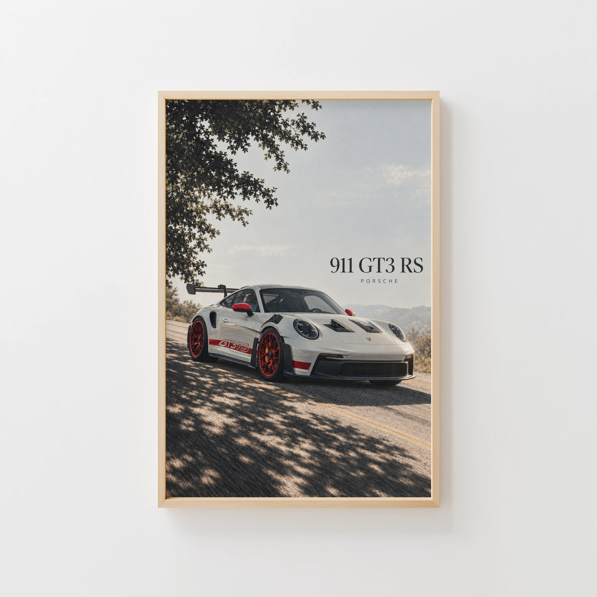 Vintage Porsche 911 GT3 RS Print, Car Wall Art